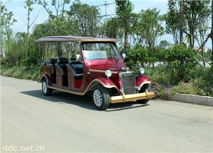 8座浅酒红色看房观光电动车