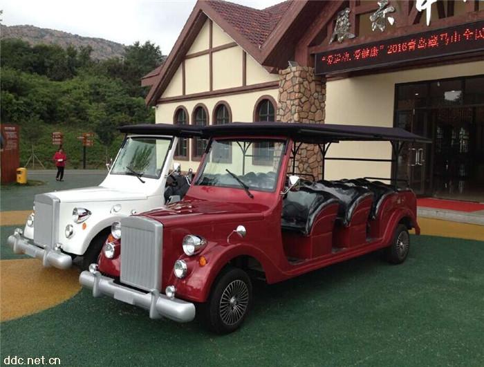 红色低碳电动老爷车  楼盘看房电瓶老爷车