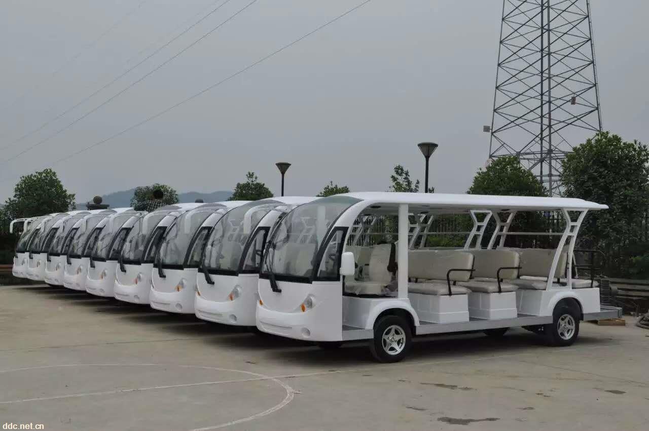 全玻璃带空调电瓶观光车 360°全景14座电动观光车