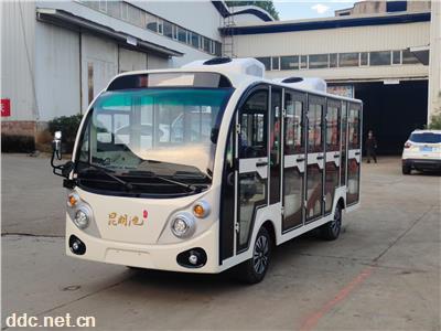 11座景区游览电瓶车  苏州厂家全玻璃门电动观光车