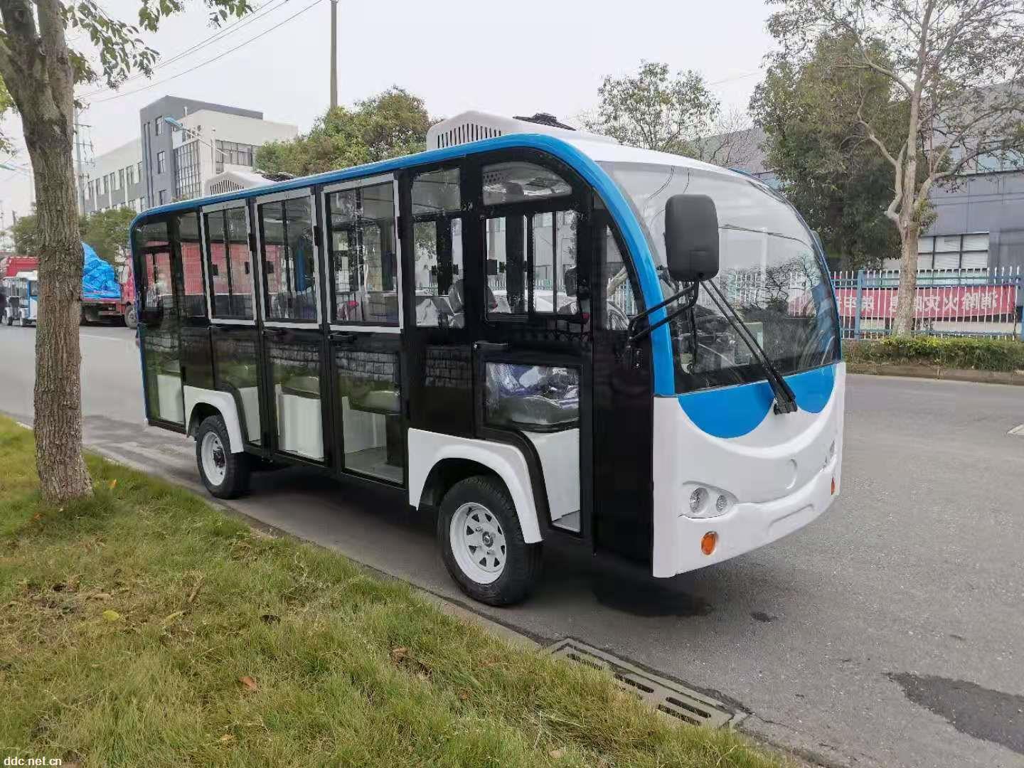 14座加装空调电瓶观光车、敞开式旅游电瓶车