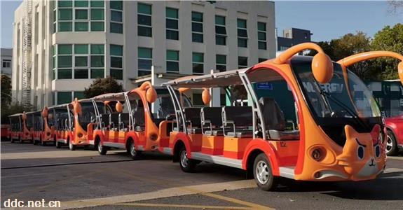 卡通14座敞开式电瓶观光车、景区游览电瓶车