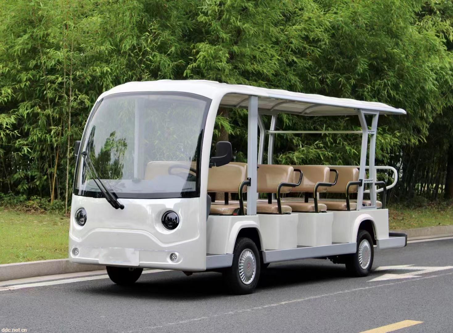 河北带空调全景电动观光车 14座敞篷式电瓶游览车