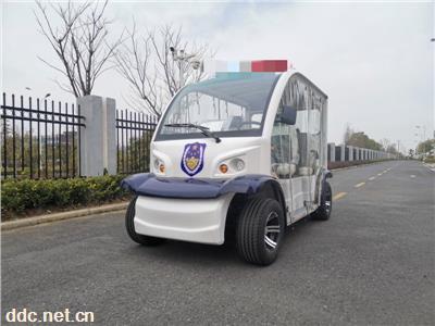 利凯4座带雨帘电瓶巡逻车、敞开式电瓶保安巡逻车