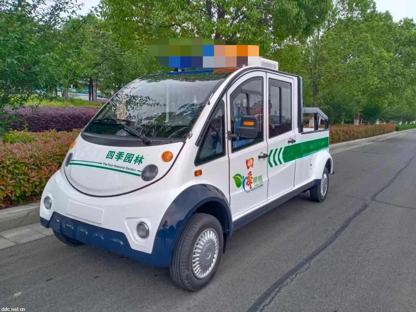 5座全封闭带空调电动巡逻车 铁壳带斗社区巡逻车