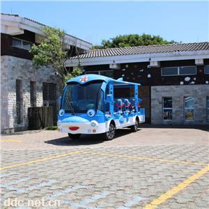 湖南14座海豚卡通电动观光车景区园区特色电瓶观光游览车厂家